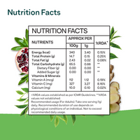 Thumbnail for OZiva Plant Based Matcha Plus 50 gm Nutrition Fact