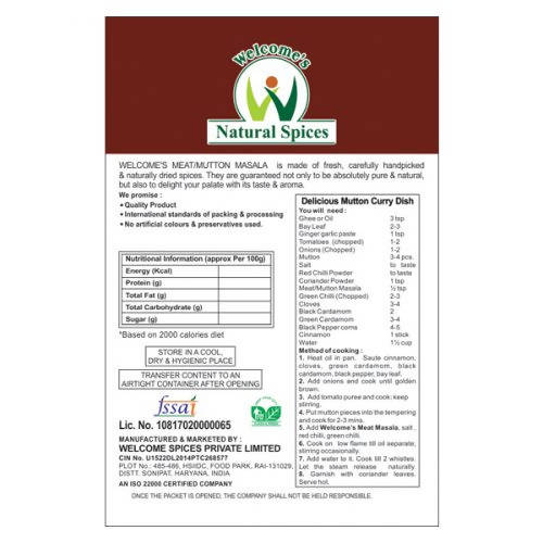 Welcome’s Natural Spices Meat/Mutton Masala Powder - Distacart