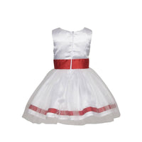 Thumbnail for Asmaani Baby Girl's White Color Satin Knee Length Frock (AS-DRESS_22016) - Distacart