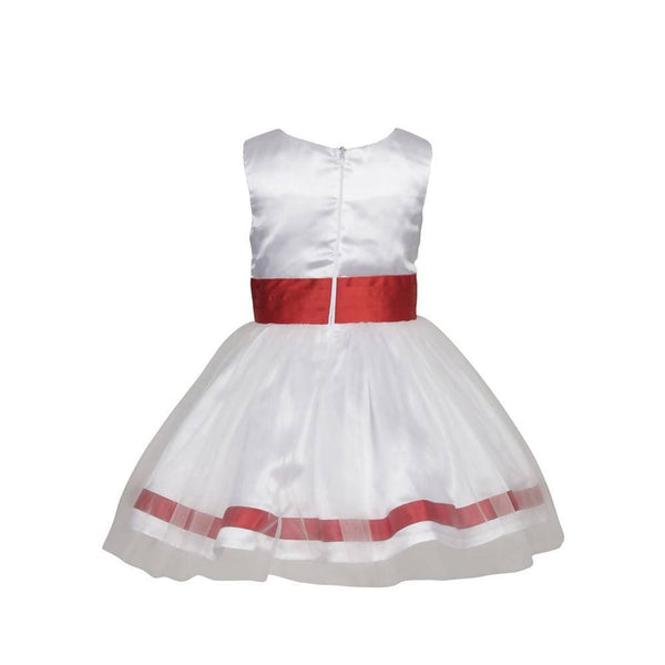 Asmaani Baby Girl's White Color Satin Knee Length Frock (AS-DRESS_22016) - Distacart