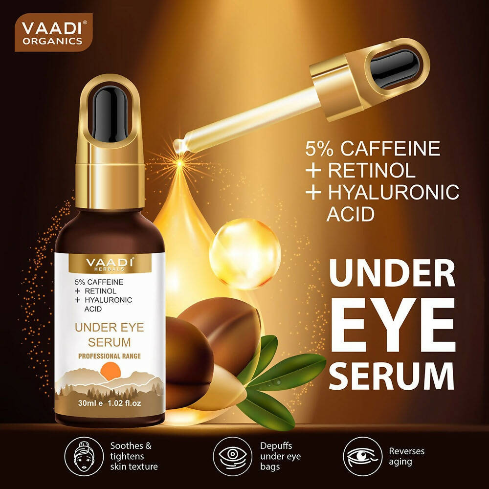 Vaadi Herbals Under Eye Serum With 5% Caffeine & Retinol & Hyaluronic Acid - Distacart