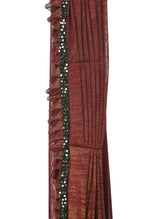 Thumbnail for Mominos Fashion All Season Wear Rust And Black Ruffled Ready To Wear Saree - Distacart