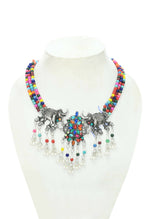 Thumbnail for Mominos Fashion Johar Kamal Silver-Plated Brass Finish Elephant Design Choker For Women (Multi) - Distacart