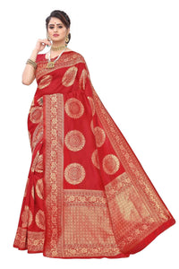 Thumbnail for Vamika Latest Banarasi Jacquard Weaving Red Saree