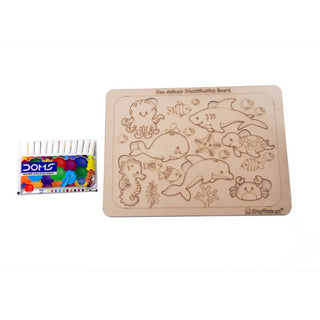 Kraftsman Sea Animals Identification Puzzle Board | Color Kit Included - Distacart
