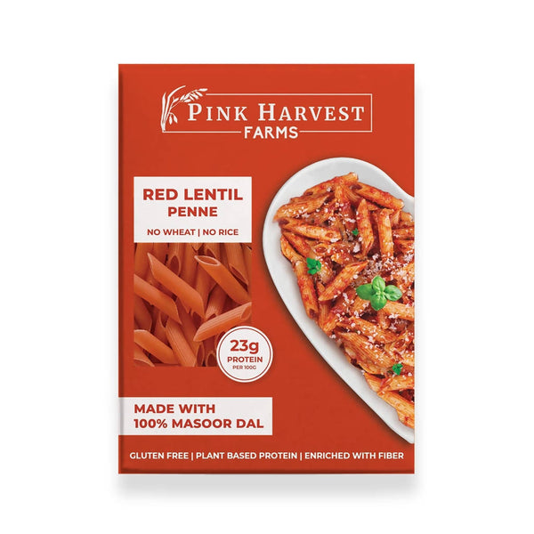 Pink Harvest Red Lentil Penne Pasta - Distacart