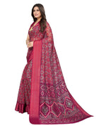 Thumbnail for Vamika Cotton Pink Jari Border Bollywood Style Saree (VASU PINK) - Distacart