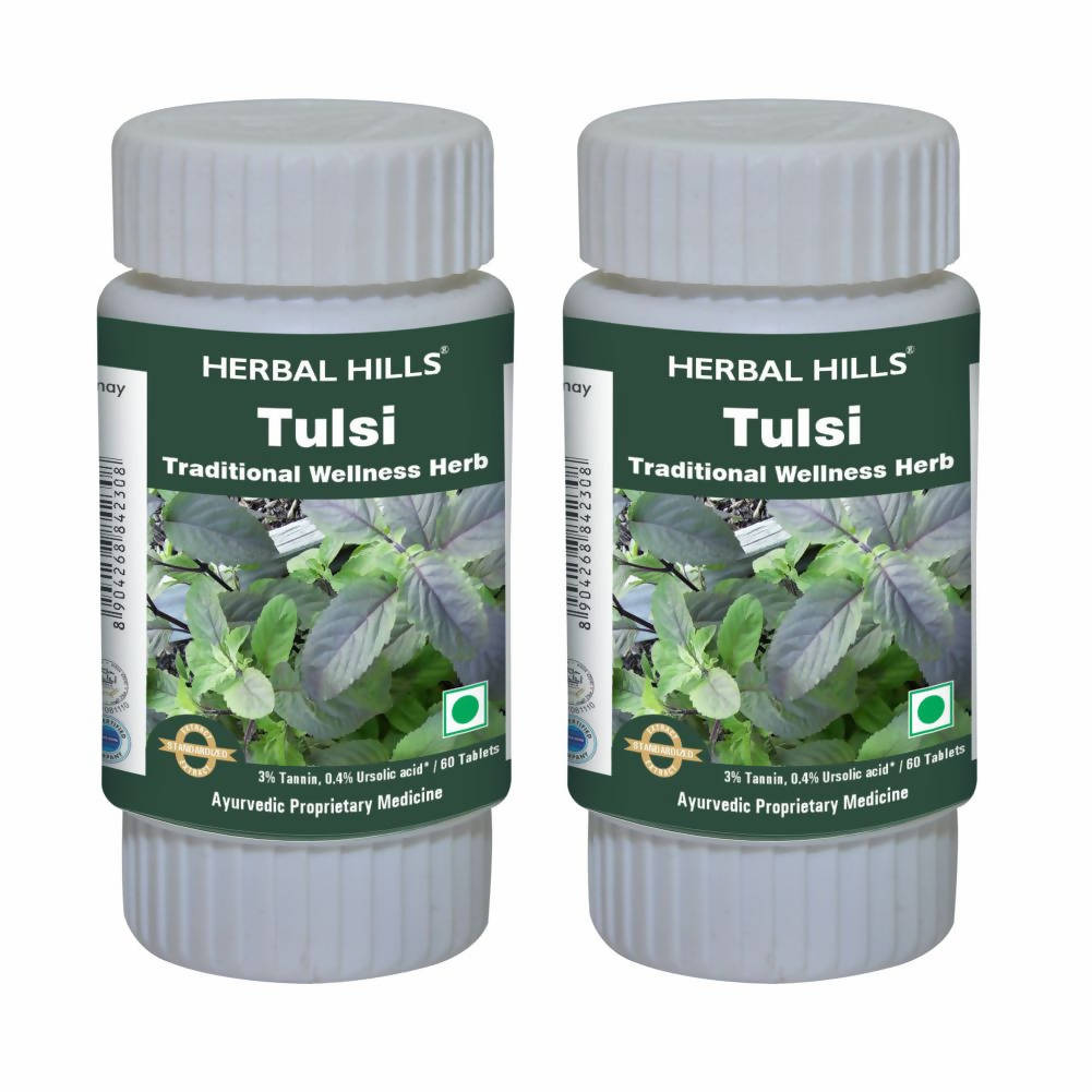Herbal Hills Tulsi Traditional Wellness Herb 60 Tablets, Pack of 2