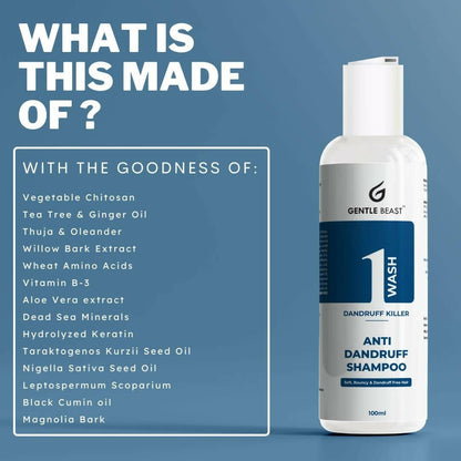 Gentle Beast 1 Wash Anti Dandruff Shampoo - Distacart