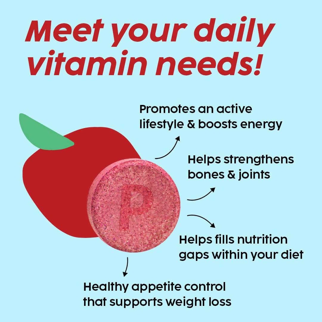 PLIX The Plant Fix Multi Power + Apple Cider Vinegar Bubbly Effervescent Tablets - Apple Burst - Distacart