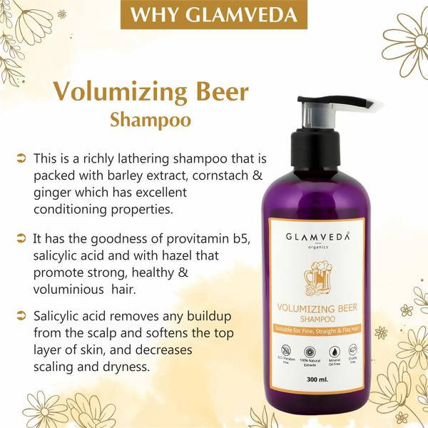 Glamveda Volumizing Beer Shampoo