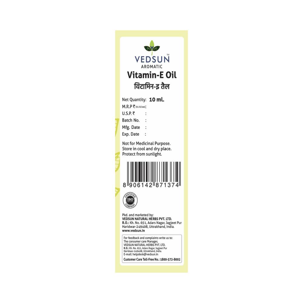 Vedsun Naturals Vitamin E Oil Pure & Organic for Skin - Distacart