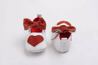 Thumbnail for Tiny Bugs Girls Heart Bow Detailing Booties - White & Red - Distacart