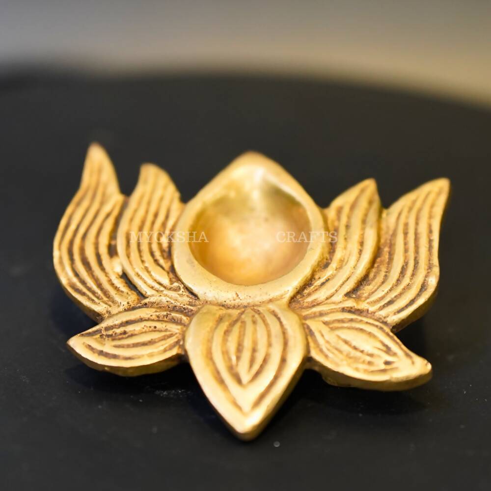 Brass Lotus Diya - Distacart