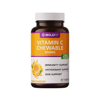 Thumbnail for Boldfit Vitamin C 500mg Chewable Tablets (Tangy Orange Flavor) - Distacart