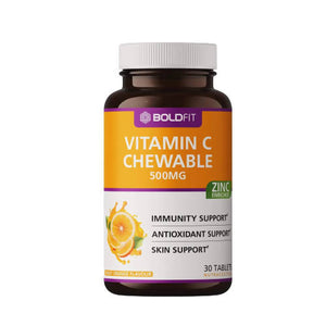 Boldfit Vitamin C 500mg Chewable Tablets (Tangy Orange Flavor) - Distacart