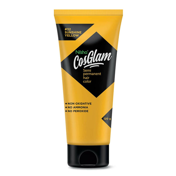 Nisha Cosglam Semi Permanent Hair Color 32 Sunshine Yellow - Distacart
