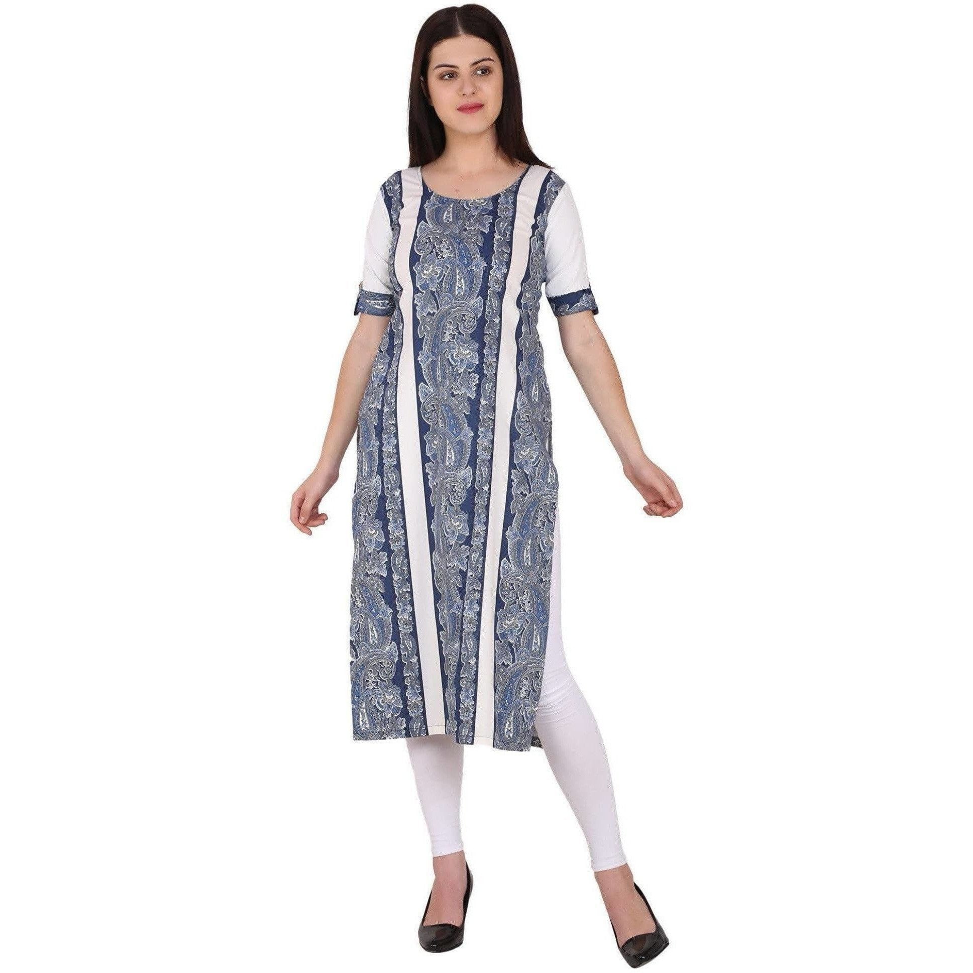 Kanoor Women's multi cotton straight kurti