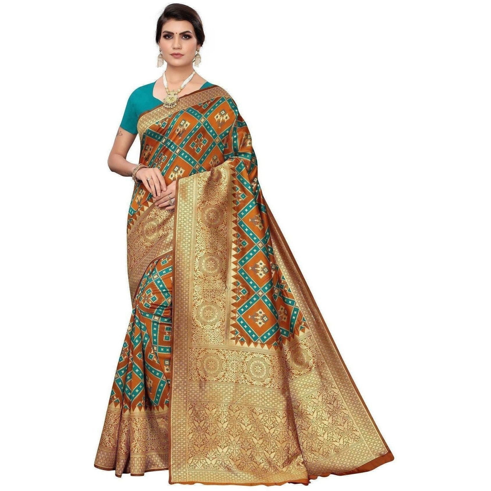 Vamika Banarasi Jaquard Mustard Weaving Saree (Banarasi 19)