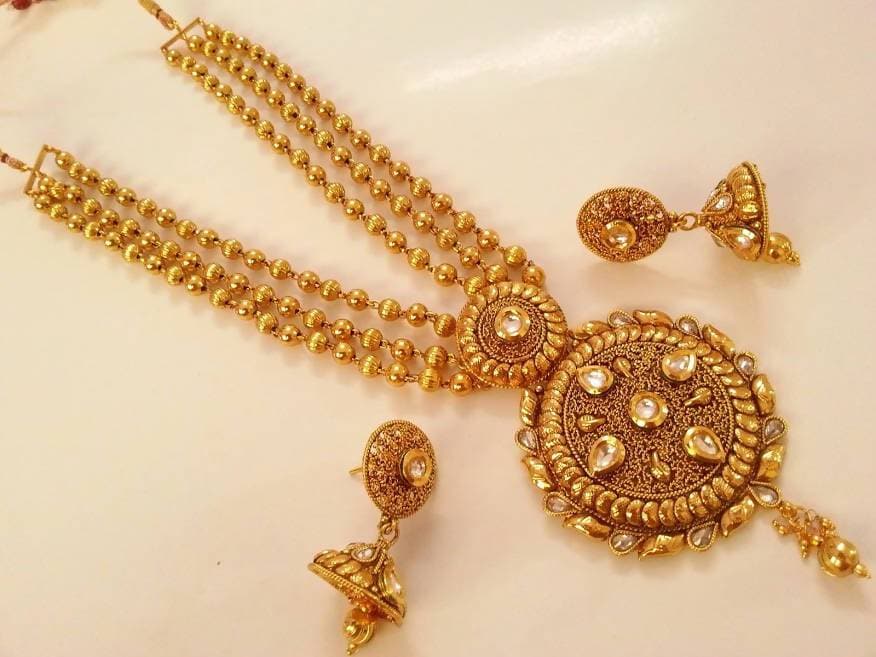 Antique Designer Gold Necklace Set