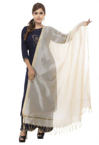 Thumbnail for Mominos Fashion Light Golden Banarsi Piping Dupatta