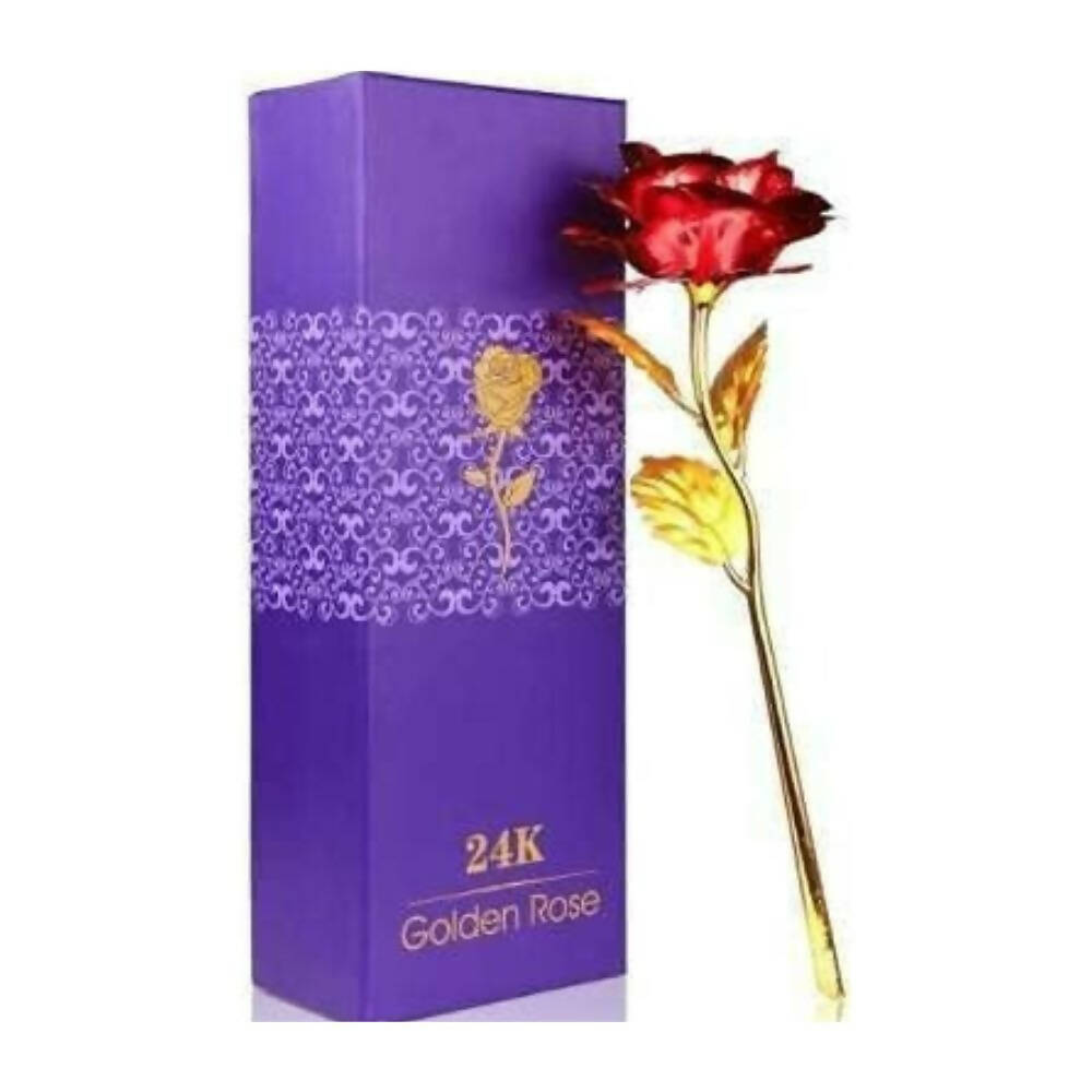 Wish Upon Artificial Golden Red Rose Flower Valentine's Day Gifts - Distacart