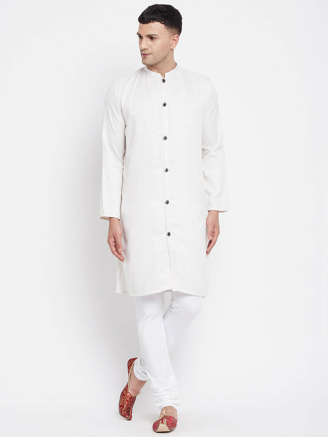 Even Apparels White Rayon Men's Sherwani Kurta With Open Front - Distacart