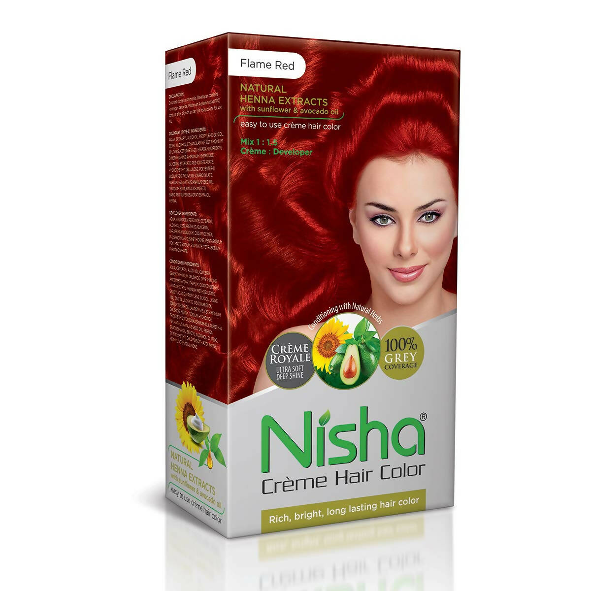 Nisha Creme Hair Color Flame Red - Distacart