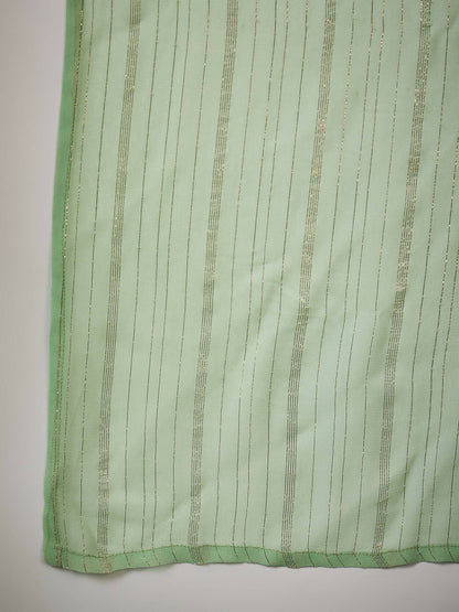 Sea Green Georgette Handwork Unstitched Dress Material - Hanika - Distacart