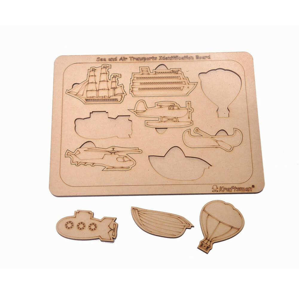 Kraftsman Sea And Air Transport Vehicles Identification Puzzle Board with Color Kit included - Distacart
