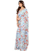 Women's Partywear Designer Sky blue Georgette Fancy Saree - Satrangi - Distacart
