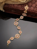Thumbnail for NVR Women's Gold-Plated Traditional Meenakari Stones Trending Matha Patti - Distacart