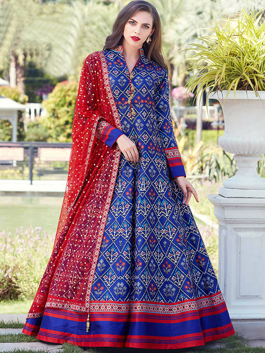 Partywear Designer Royal Blue Heavy Soft Killer Silk Salwar Suit - Anbazaar - Distacart