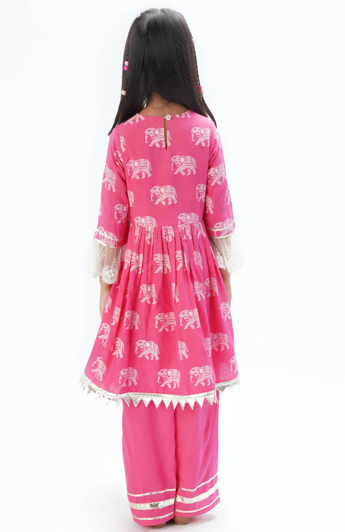 Lil Drama Trunk Tales Girls Pink Kurta With Pant Set - Distacart