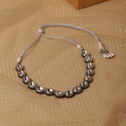 Silver-Toned Brass Rhodium-Plated Necklace - Ruby Raang - Distacart