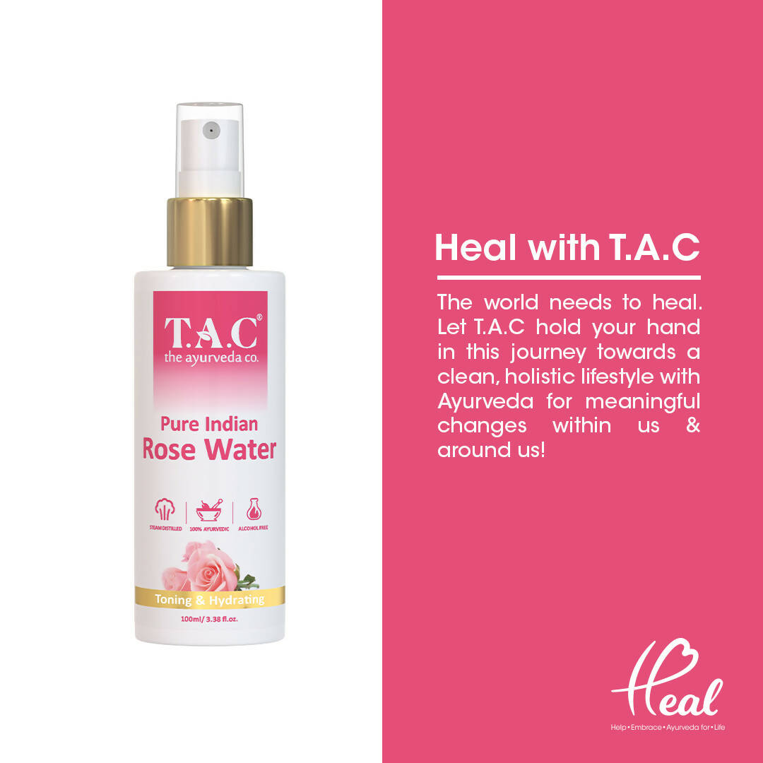 TAC - The Ayurveda Co. Pure Indian Rose Water For Toning & Hydration for Women & Men - Distacart