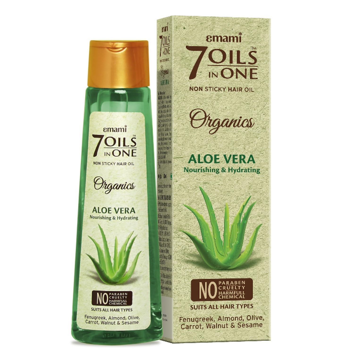 Emami 7 Oils In One Organics Aloe Vera Hair Oil - Distacart