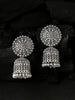 NVR Women Silver Toned Dome Shaped Jhumkas Earrings - Distacart