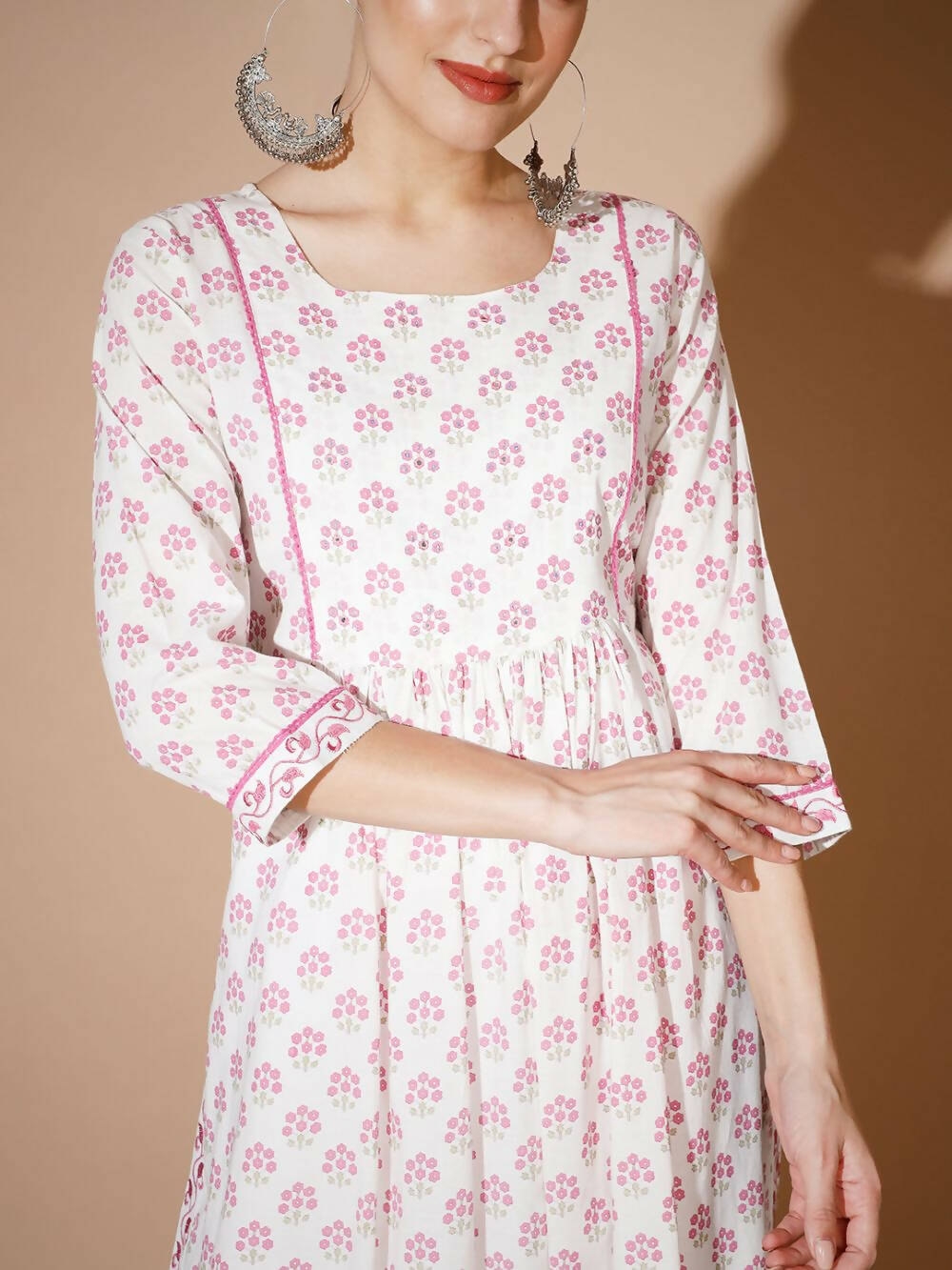 Myshka Women Lavender Printed Kurtas - Distacart