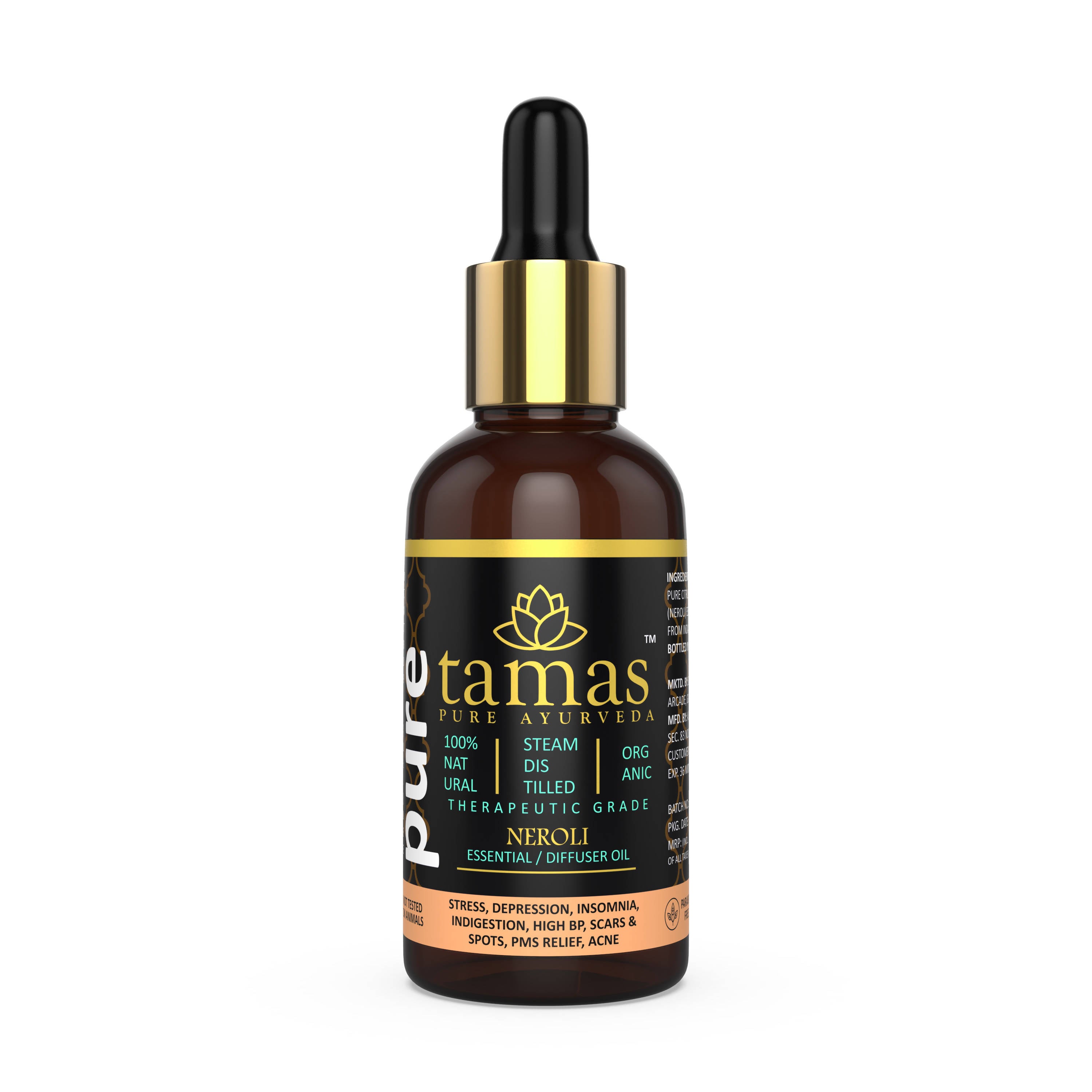Tamas Pure Ayurveda 100% Organic Neroli Essential Oil-USDA Certified Organic - Distacart