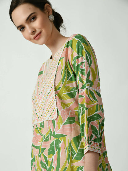 Myshka Women's Multi A-Line Printed Kurta - Distacart