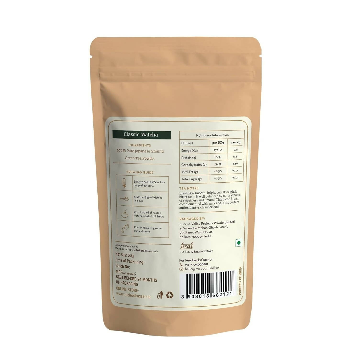 McLeod Russel 1869 Classic Matcha - 100% Pure Japanese Matcha Green Tea - Distacart