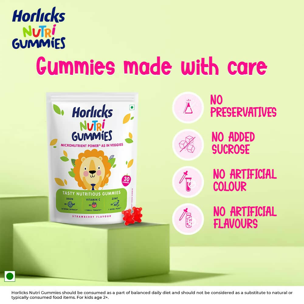 Horlicks Nutri Gummies for Kids - Strawberry Flavor - Distacart