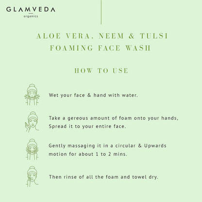 Glamveda Aloe Vera & Neem Tulsi Clarifying Foaming Face Wash
