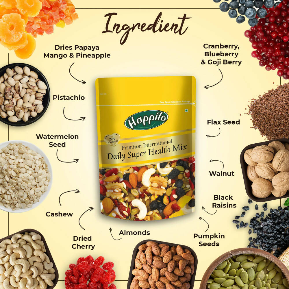 Happilo 100% Premium Daily Super Health Mix Snack - Distacart