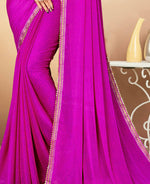 Thumbnail for Purple Chiffon Leheriya Printed Saree With Unstitched Blouse Piece - Swarna - Distacart