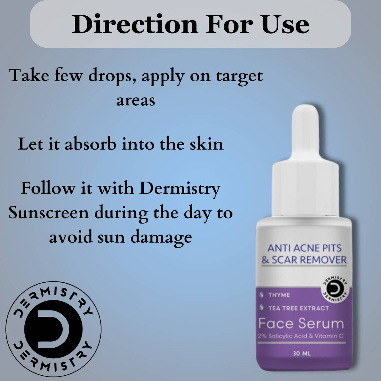 Dermistry Salicylic Acid Anti Acne Face Serum & Anti Acne Foaming Face Wash - Distacart