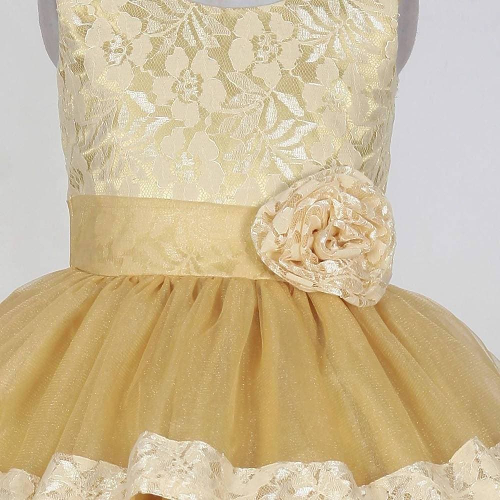 Asmaani Baby Girl's Off White Colour Satin A-Line Maxi Full Length Dress (AS-DRESS_22111) - Distacart
