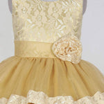 Thumbnail for Asmaani Baby Girl's Off White Colour Satin A-Line Maxi Full Length Dress (AS-DRESS_22111) - Distacart