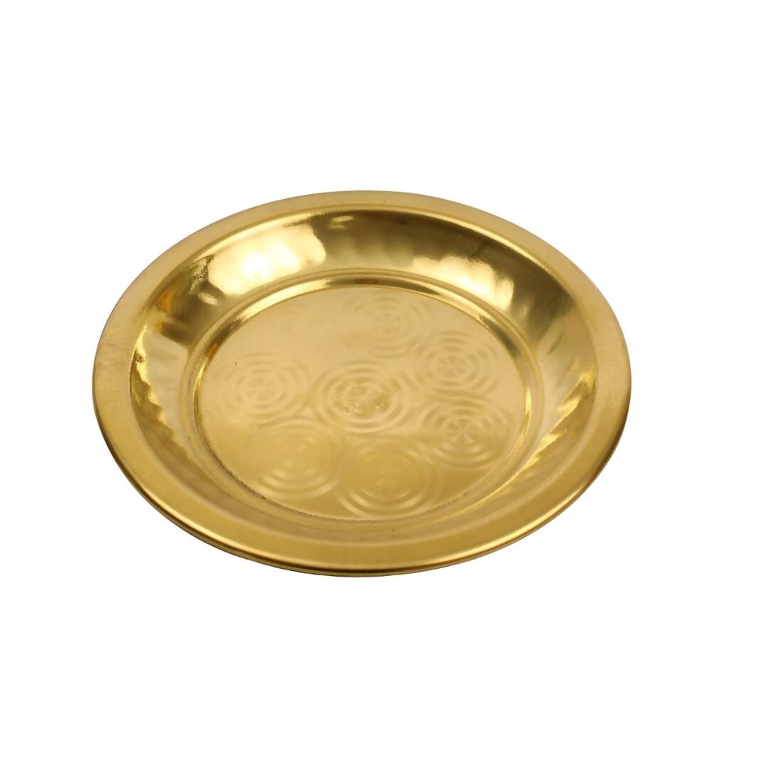 Spillbox Gold-Toned Brass Ring Thali Pooja Essential - Distacart